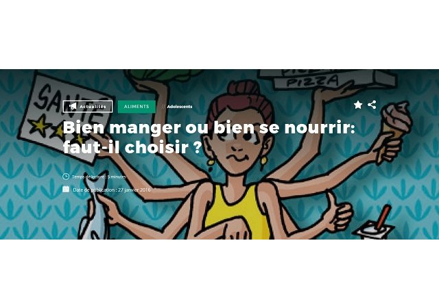 Bien manger ou bien se nourrir: faut-il choisir ?